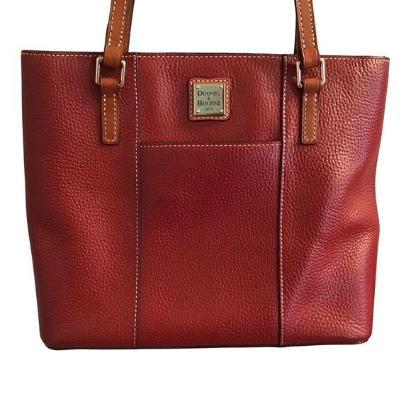 Dooney & Bourke Tote Shoulder Bag Purse red wine color - Picture 4 of 8